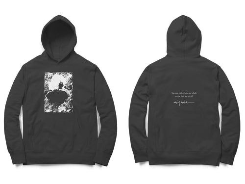 Girl in Bloom Hoodie – Sketch front, poem back – Black (front and back)