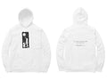 Moon Ladder Hoodie – Sketch front, poem back – White (front and back)