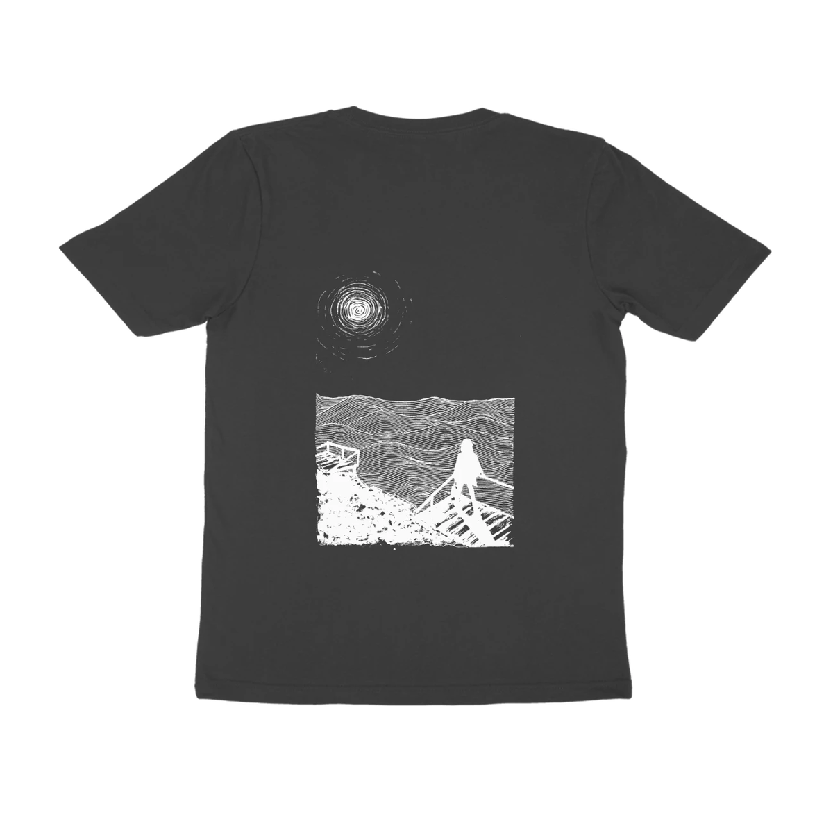 Sea Stairs Tee (Black, Quote front / sketch back)