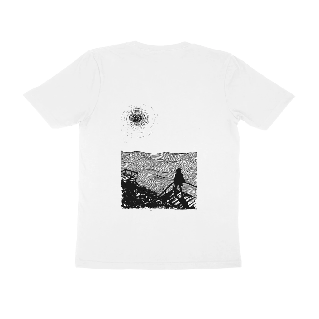 Sea Stairs Tee (White, Quote front / sketch back)