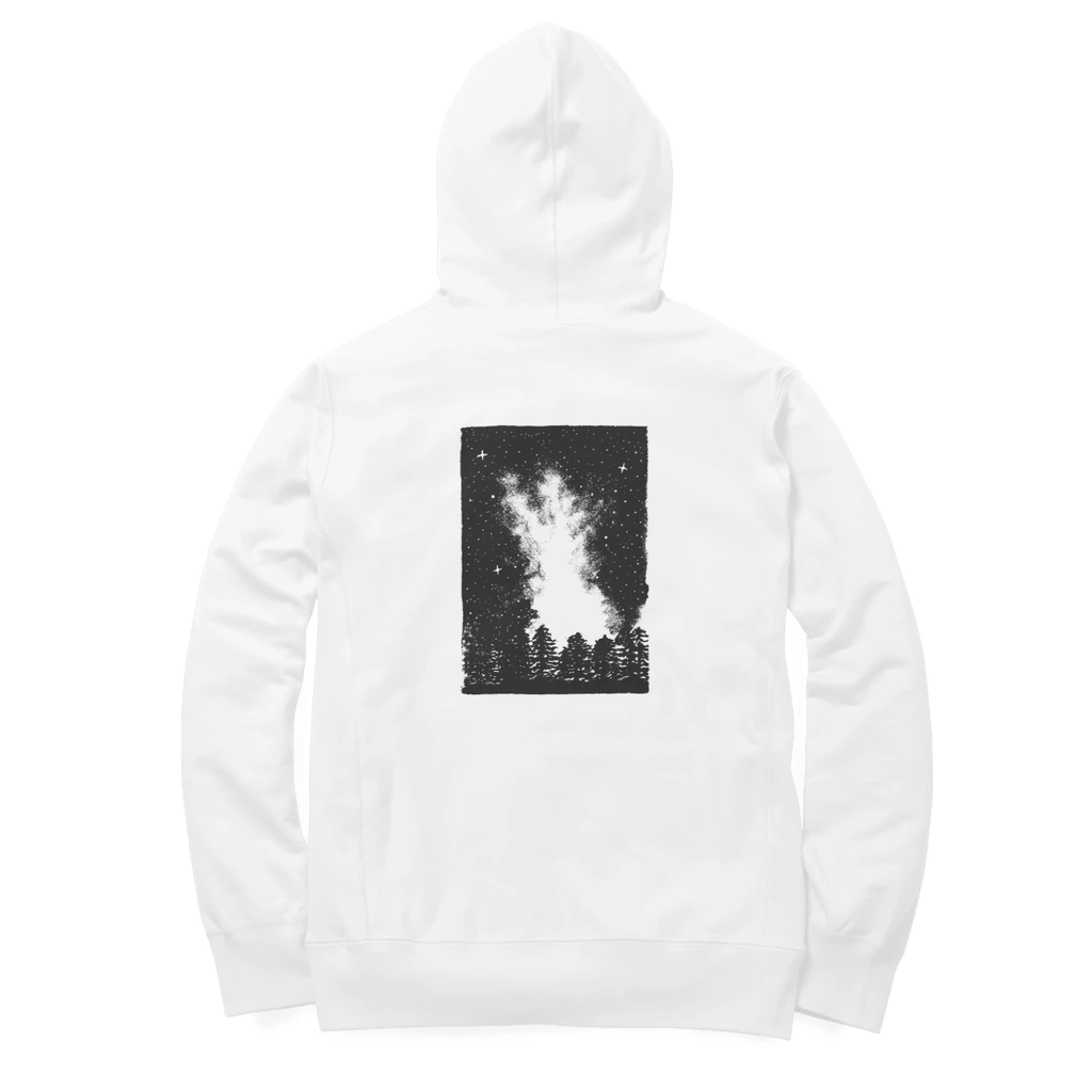 Starfield Hoodie (White, Quote front / sketch back)