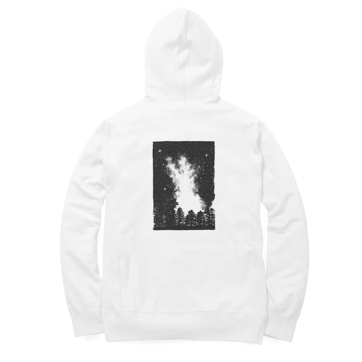 Starfield Hoodie (White, Quote front / sketch back)